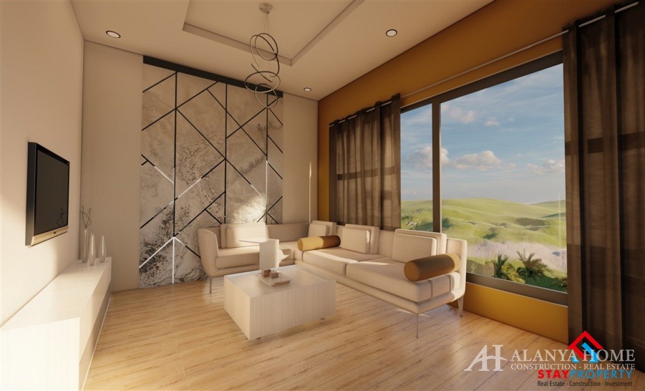 Фото купить продать недорогую квартиру недвижимость в доме жилом комплексе с видом на гору Алания Хо